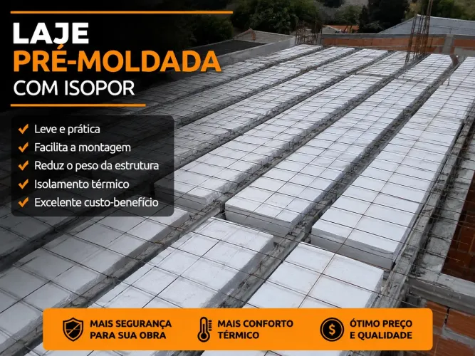 Laje Pré-Moldada com Isopor (EPS) - Ótimo Preço