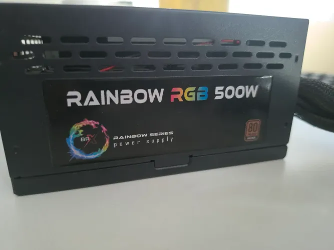Fonte Rainbow RGB 500W 80 Plus Bronze Bivolt - Excelente Estado