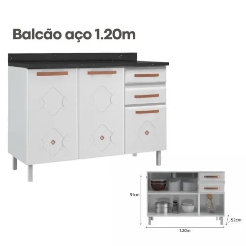 BALCÃO DE AÇO MIRAGE