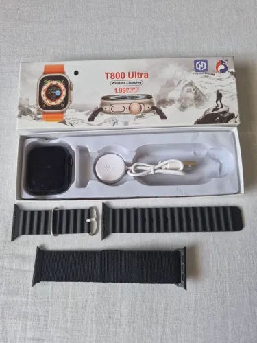 Smartwatch T800 Ultra + 2 Pulseiras | Carregamento Sem Fio