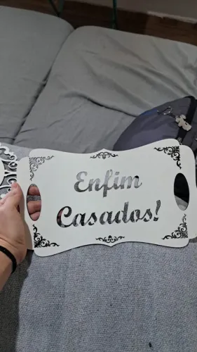 Placa MDF para casamento, Enfim casados!