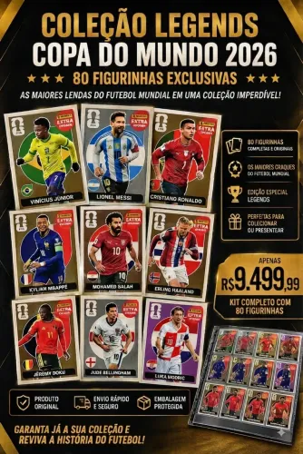 Coleção completa figurinhas Legends oficial Panini - 80 figurinhas