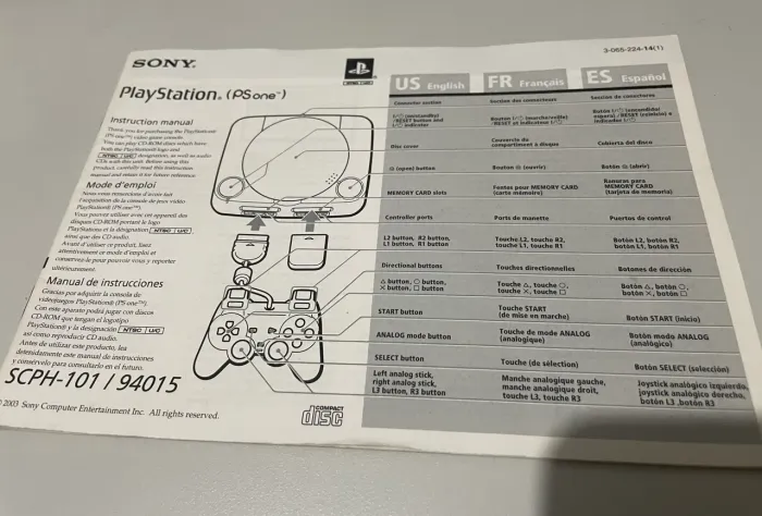 Manual Original PlayStation 1 Sony
