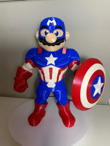 Colecionável Mario Capitão America - 30cm