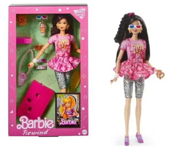 Boneca Barbie Rewind E Acessórios Com Cabelo Preto E Roupa D