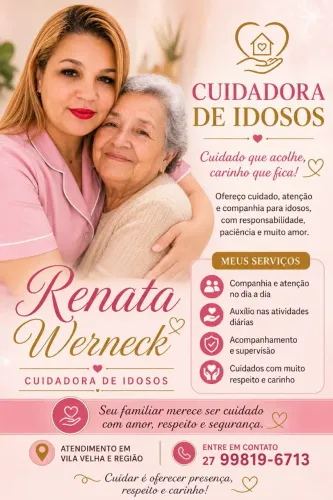 Ofereço meus serviços de cuidadora
