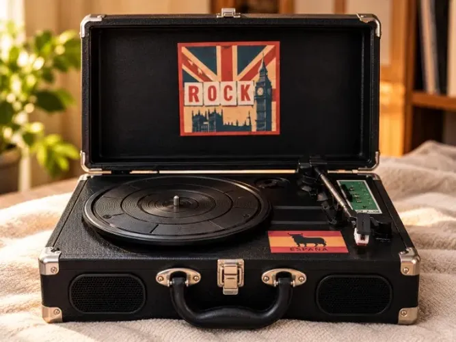Vitrola Portátil Maleta Retrô - Toca-Discos de Vinil