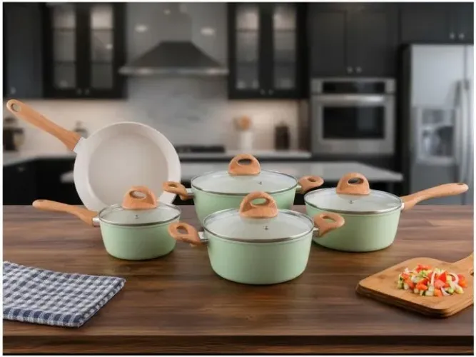 Jogo de panelas de cozinha Brinox 4801/500 Optima com 5 peças pistache - NOVO!!!