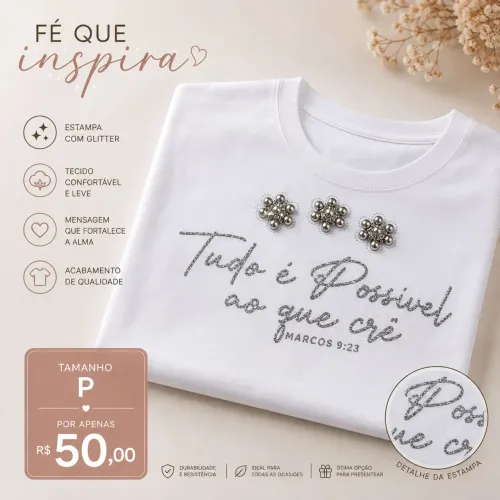 T-SHIRT algodão fio 30.1 penteado. Nova