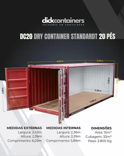 Container marítimo 20 e 40 pés pronta entrega em Imbituba