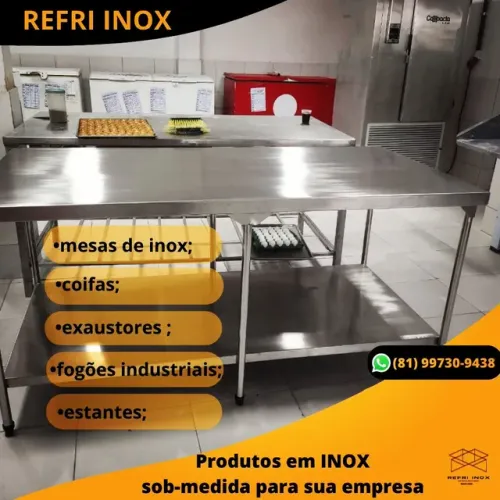 Coifa de inox mesa de inox