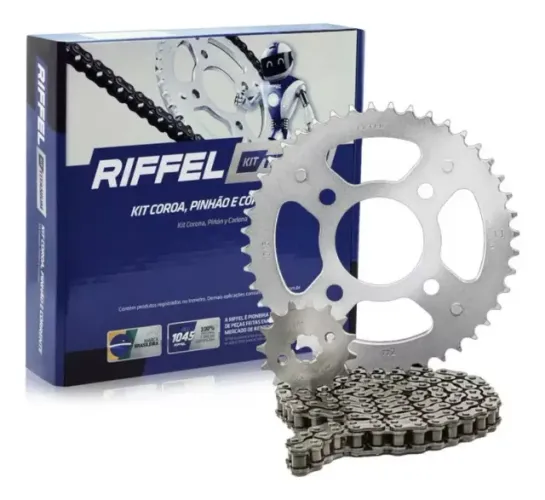 Kit Relação Riffel Start Cg 150 Fan 150 Titan 150 Aço 1045