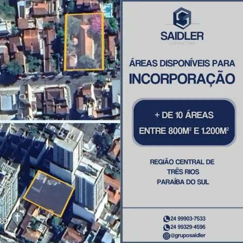 Terrenos para incorporação! Três Rios RJ e Paraíba do Sul RJ