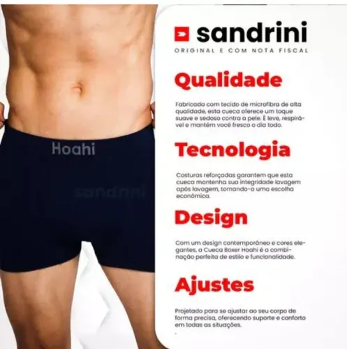 Cueca Preto Boxer Hoahi 