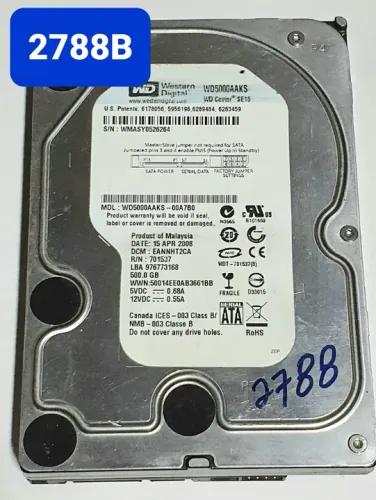 Placa HD 500 Gb Wd5000aaks-00a7b0 - Cod. 2788b