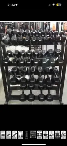 Dumbbell sextavado emborrachado 12kg a 30kg 