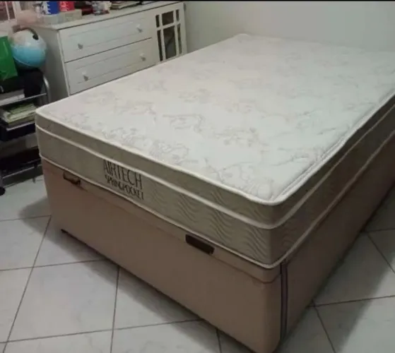 Cama box casal (base baú + calchao ortobom