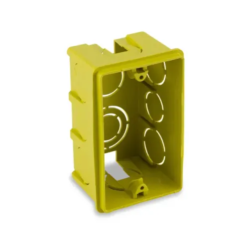 Caixa de Luz 4x4 Retangular Amarela Para Embutir - Forceline