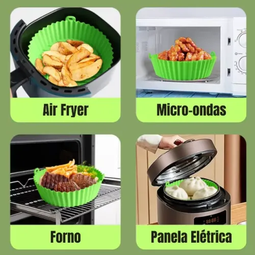 Forma Silicone Para Airfryer, Micro-ondas, Geladeira, Forno. Livre de Bpa