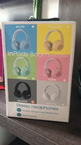 Headphone Inpods Boom Led Bluetooth Wireless Micro Sd