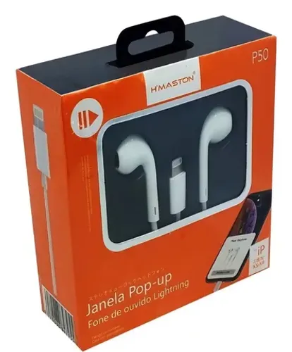 Fone Ouvido Lightning P50 H'maston Para iPhone 