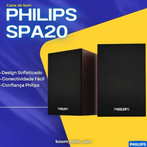 Caixa De Som Philips SPA20 Bluetooth | Garantia | Design Sofisticado