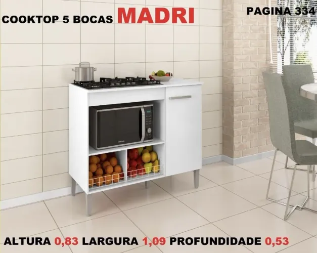 Balcão cooktop com Fruteira 
