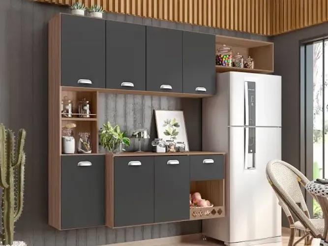 Armário de Cozinha 7 Portas De parede 