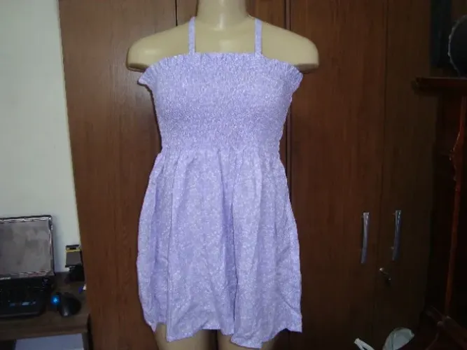 Vestido / Sobrelegging Com Lastex - Cor Lilás - Tamanho G
