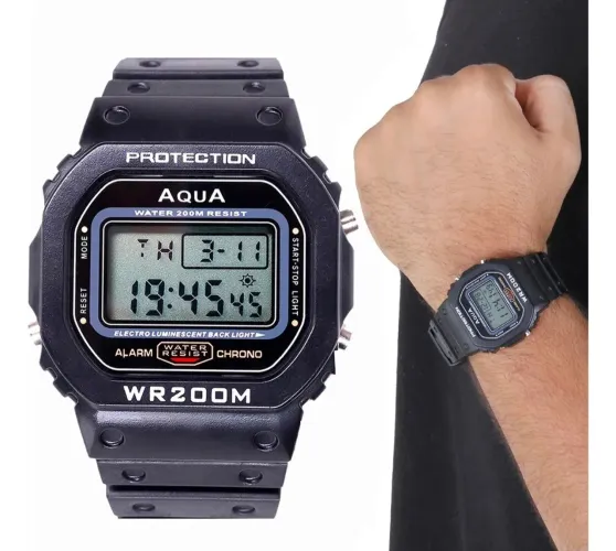 Relógio Digital (Novo)  Esportivo Aqua WR200M