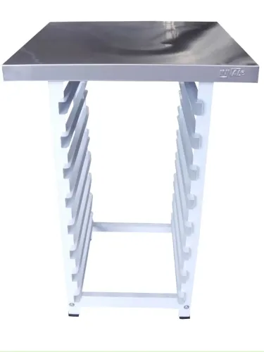 Mesa de forno - Inox 60x60 capacidade para 8 assadeiras 35x35 - bancada apoio