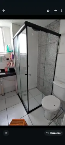 Box de vidro para banheiro tipo L - novo