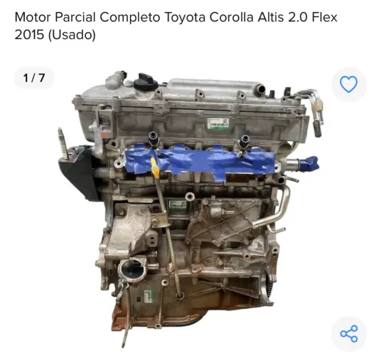 Motor Parcial Completo Toyota Corolla Altis 2.0 2015