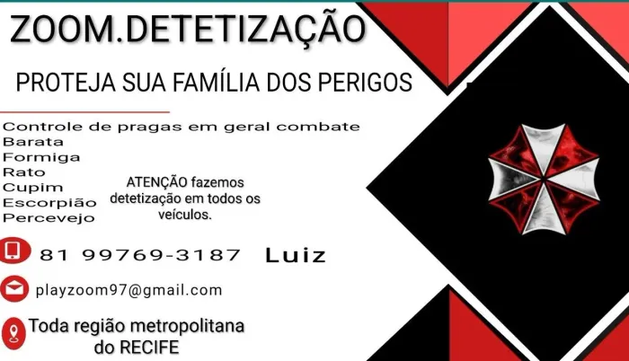 ZOOM.DETETIZAÇÃO CONTROLE DE PRAGAS AMBIENTES E VEÍCULOS 