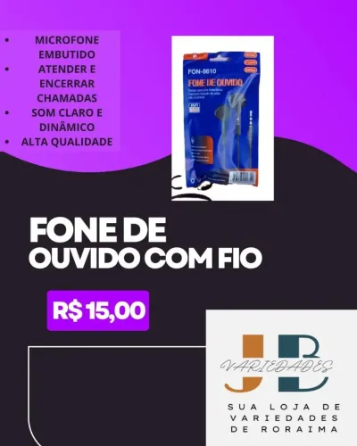 Fone de Ouvido com Fio - Som Claro e Dinâmico