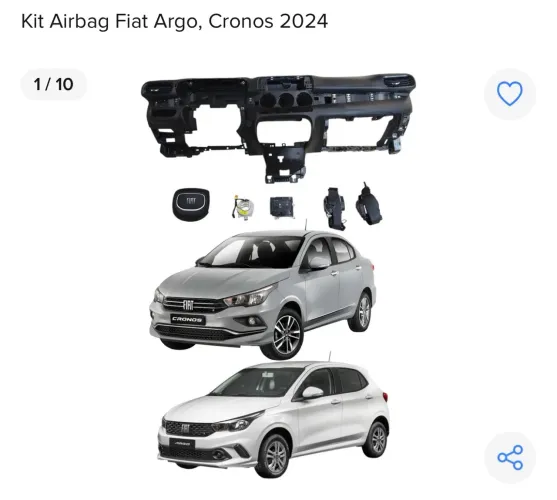 Kit Airbag Fiat Argo e Cronos 2023 2024