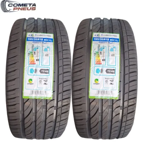  Kit  2 Pneus aro 18 medida 195/35r18 marca LINGLONG GREEN-MAX