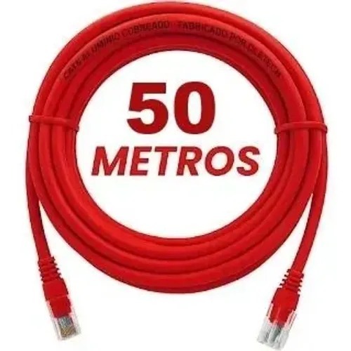 Cabo de Rede CAT6 c/ Conector Blindado Alta Velocidade 50m