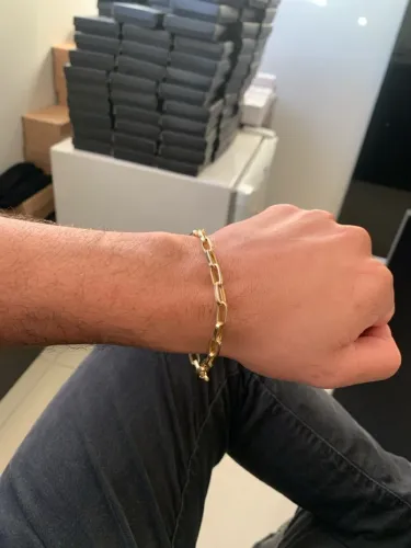 Pulseira Masculina de Ouro 18k 6.39 gramas
