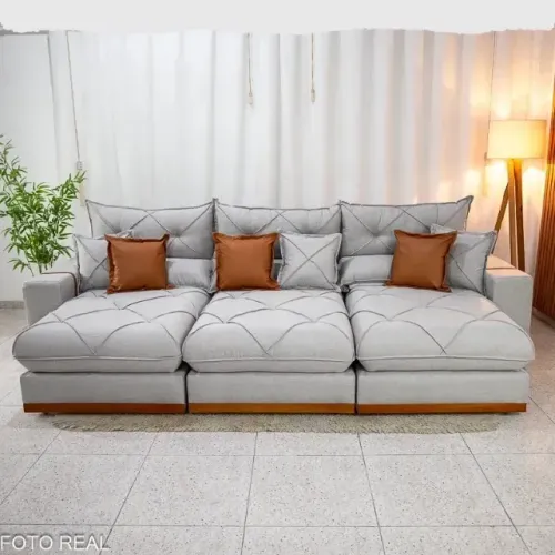 sala sofa retratil e eclinavel de 7 lugares 