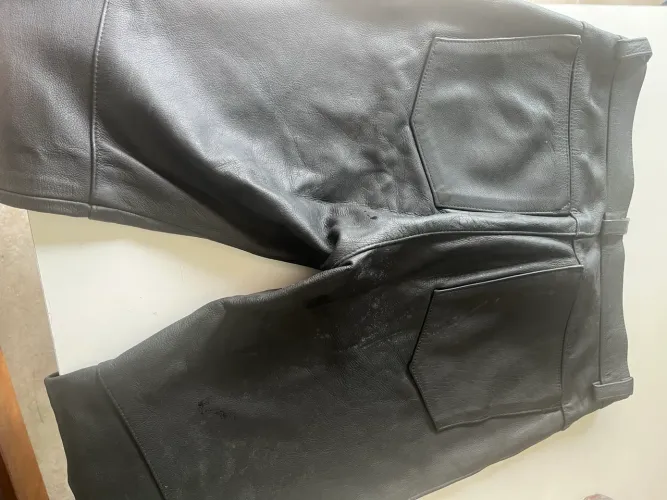 Calça couro masculina 
