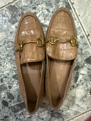 Mocassim nude croco Arezzo