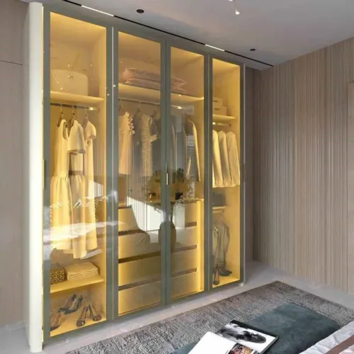 Guarda Roupa 4 Portas Innova com LED *vidro reflecta - Entrega Rápida