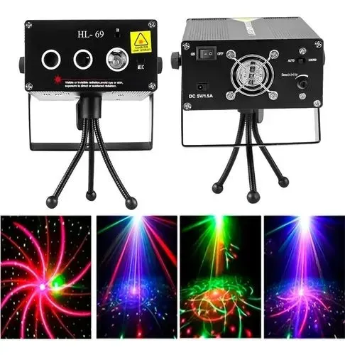 Durawell Hl-69 Laser Show Projetor Holográfico Desenhos Cor Preto