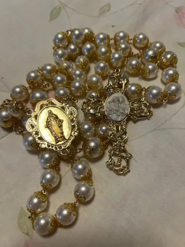 Terço de Noiva dourado