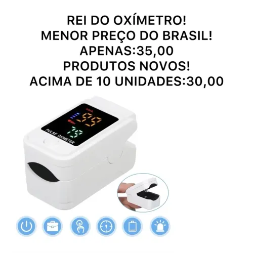 Oxímetro digital branco com pilhas + cordão 