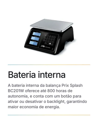 Balança Digital Prix Splash bc201w - Ideal para Pesar Alimentos Úmidos