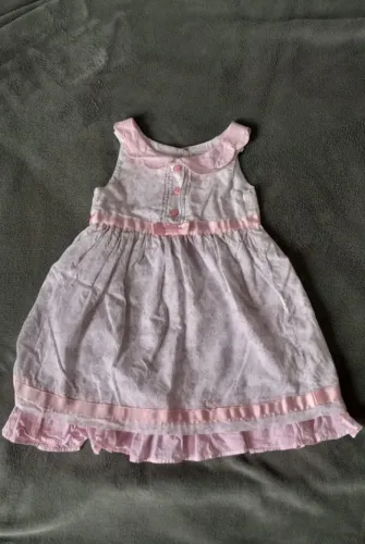 Vestido infantil rosa com babado- 2 anos