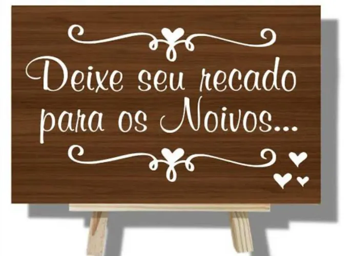 Placa "Deixe seu Recado para os Noivos" para Casamento 