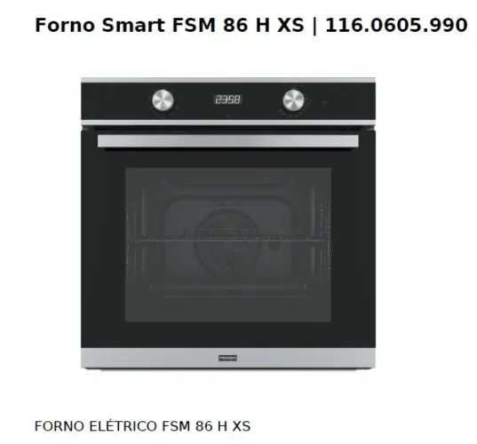 Forno Elétrico FRANKE 71L Smart FSM 86 H XS